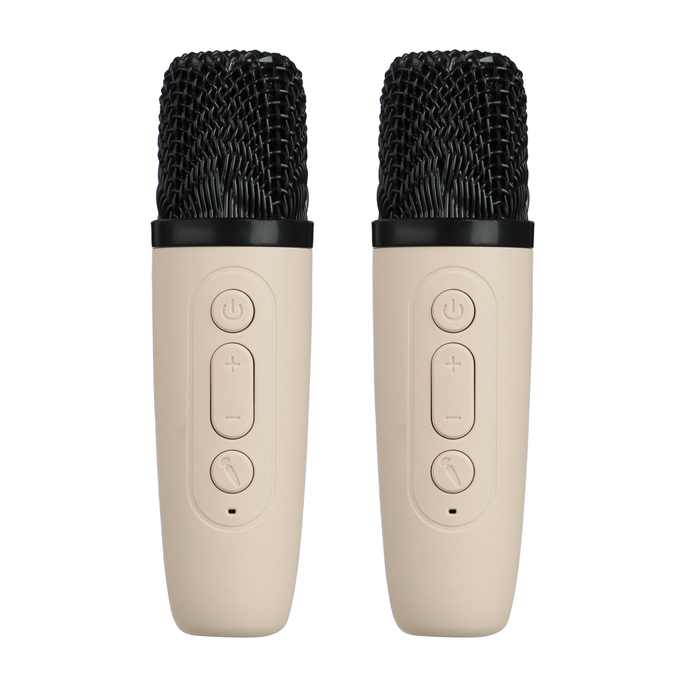 Колонка беспроводная BY Party караоке, 2 микрофона, 3Вт, 400мАч, BT5.3, USB, ВШГ 9x9x7см, белый, арт.№ 443-194