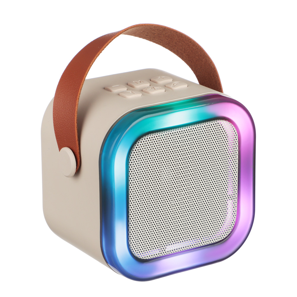 Колонка беспроводная BY Party караоке, 2 микрофона, 3Вт, 400мАч, BT5.3, USB, ВШГ 9x9x7см, белый, арт.№ 443-194