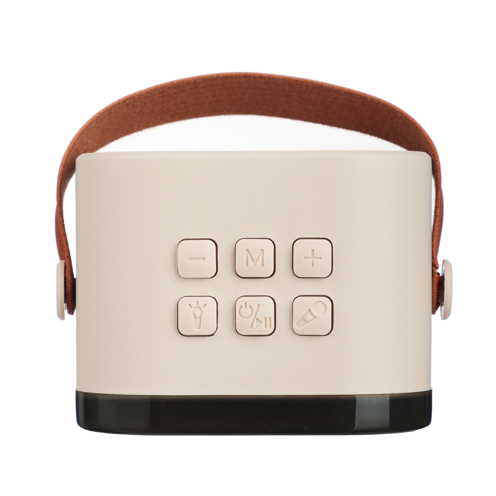 Колонка беспроводная BY Party караоке, 2 микрофона, 3Вт, 400мАч, BT5.3, USB, ВШГ 9x9x7см, белый, арт.№ 443-194