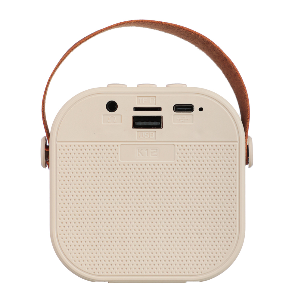 Колонка беспроводная BY Party караоке, 2 микрофона, 3Вт, 400мАч, BT5.3, USB, ВШГ 9x9x7см, белый, арт.№ 443-194