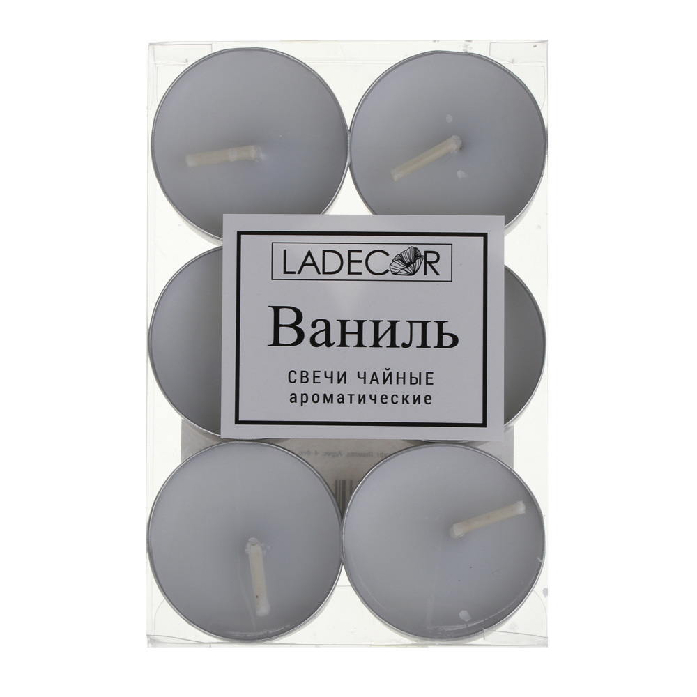 Свечи чайные ароматические тм LADECOR 3,5x1 см, парафин, 6 шт, 2 цвета, арт.№ 553-141