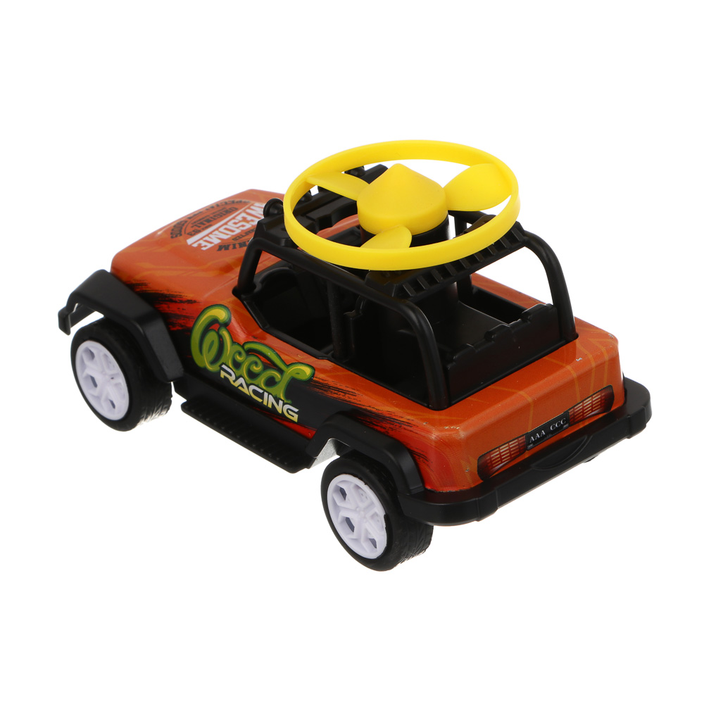 ИГРОЛЕНД Внедорожник инерционный с волчками, металл, 15х11,1х9 см, 4 дизайна, арт.№ 292-476