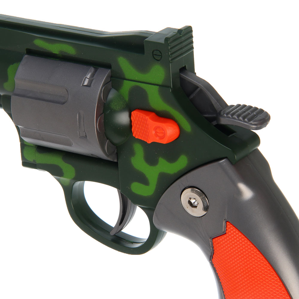 ИГРОЛЕНД Револьвер с мягкими пулями 8 шт, металл, ABS, 27,5x4,8x18,5см, 4 дизайна, арт.№ 261-795