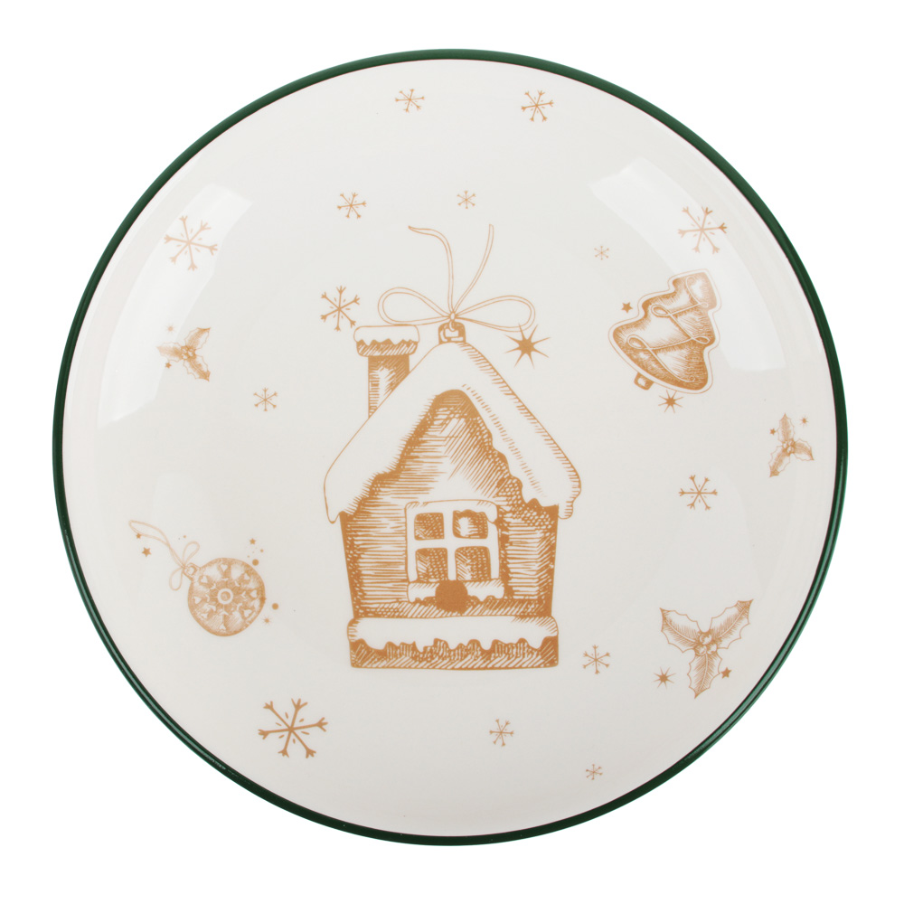 MILLIMI Пряничный домик Блюдо круглое 22х3см, керамика, арт.№ 820-122