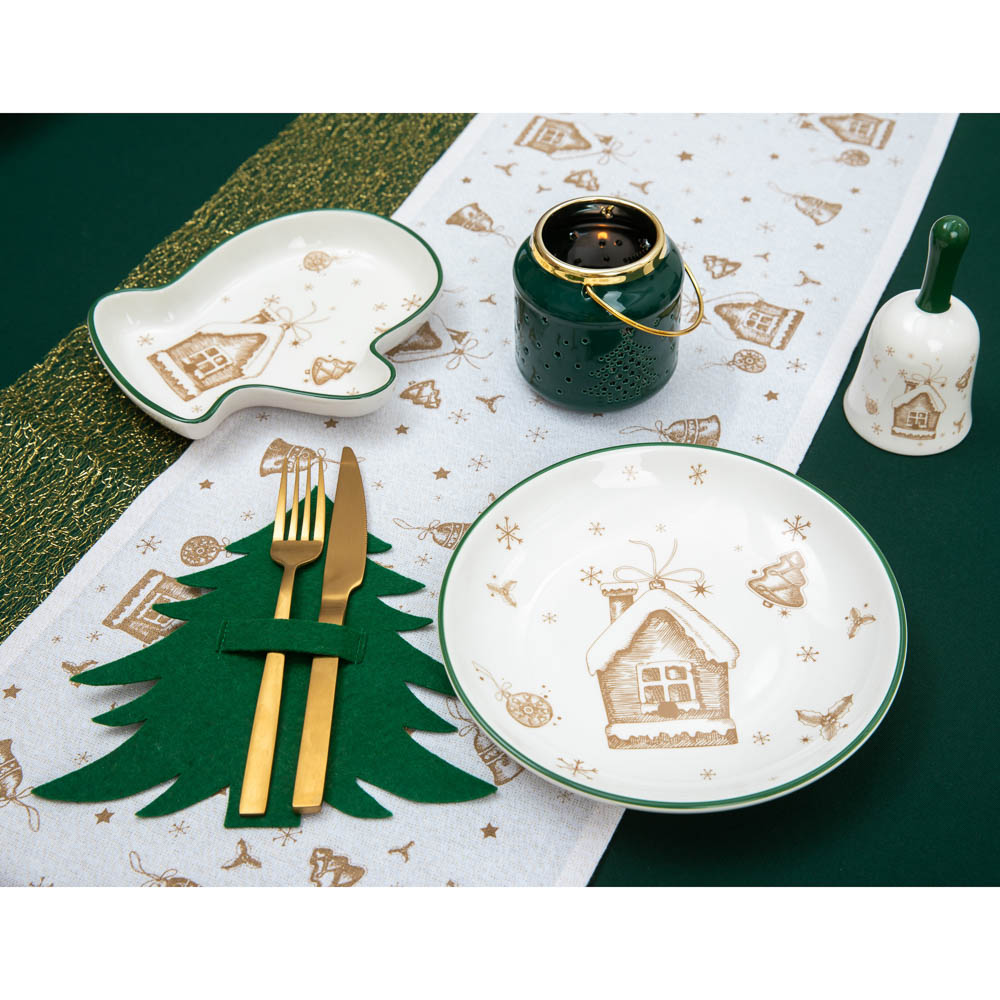 MILLIMI Пряничный домик Блюдо круглое 22х3см, керамика, арт.№ 820-122