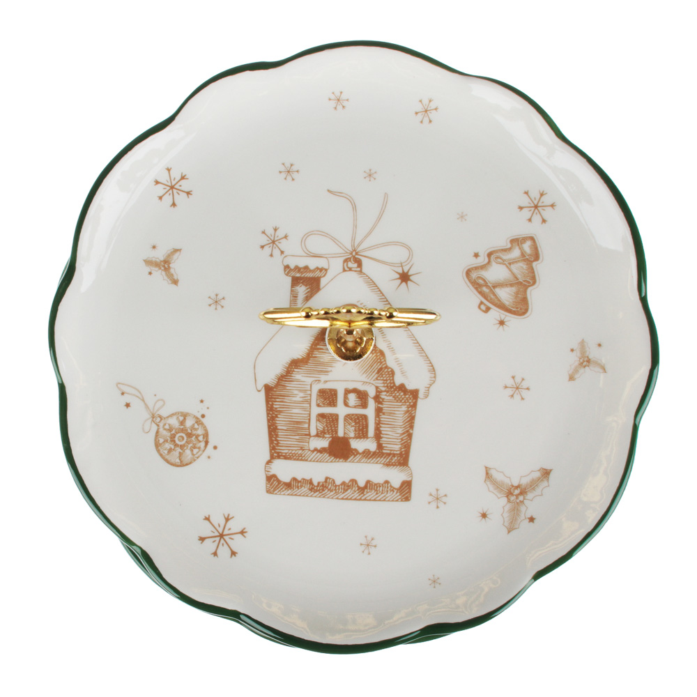 MILLIMI Пряничный домик Ваза для фруктов двухъярусная d20см, d24,5см, керамика, арт.№ 820-124