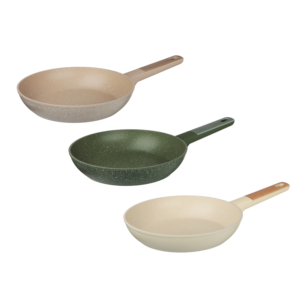 SATOSHI Кантри Сковорода литая d24см, антипригарное покрытие мрамор, индукция, 3 цвета, арт.№ 846-760