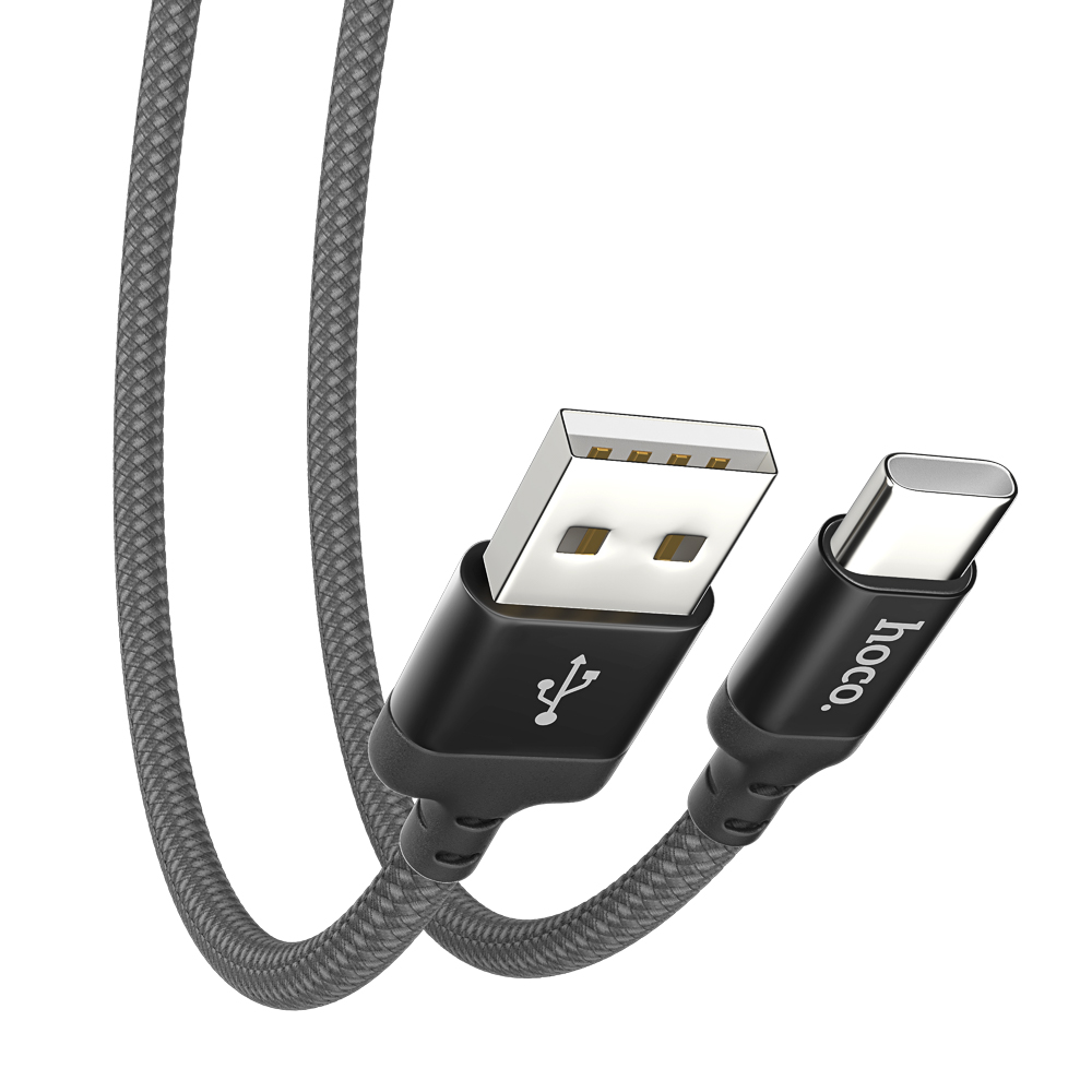 Кабель для зарядки USB(A)-Type C hoco. модель X14, 1м, 3А, черный, арт.№ 931-563