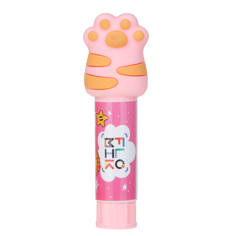 Клей-карандаш FLOMIK 9 грамм, колпачок в форме лапки, улучшенная формула PVP, арт.№ 586-001