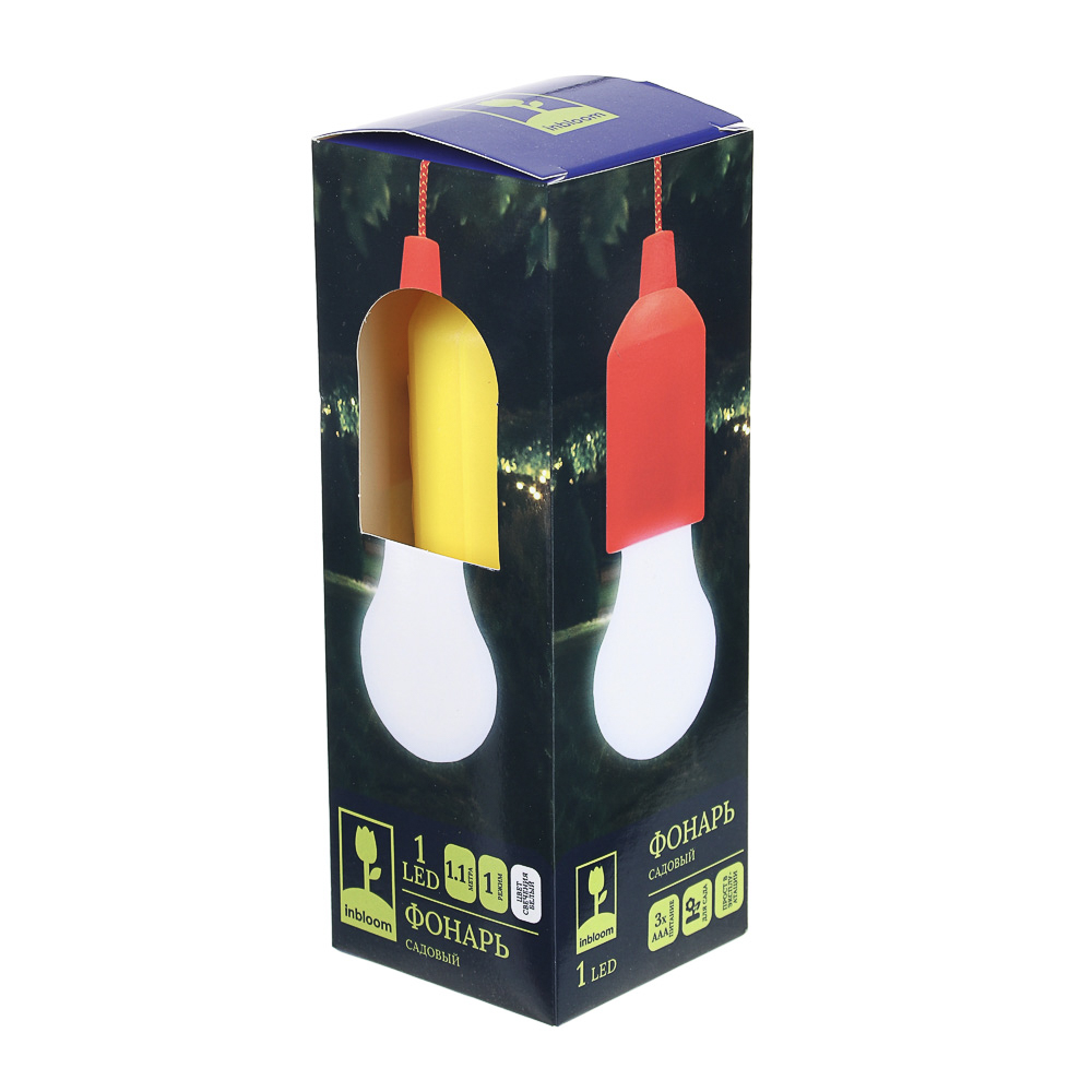 INBLOOM Фонарь садовый 15х5см, 1.1м, 3хААА, 1LED*белый, пластик, арт.№ 810-005