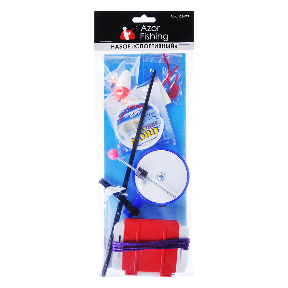 AZOR FISHING Набор для зимней рыбалки спортивный, 9 предметов, арт.№ 126-021