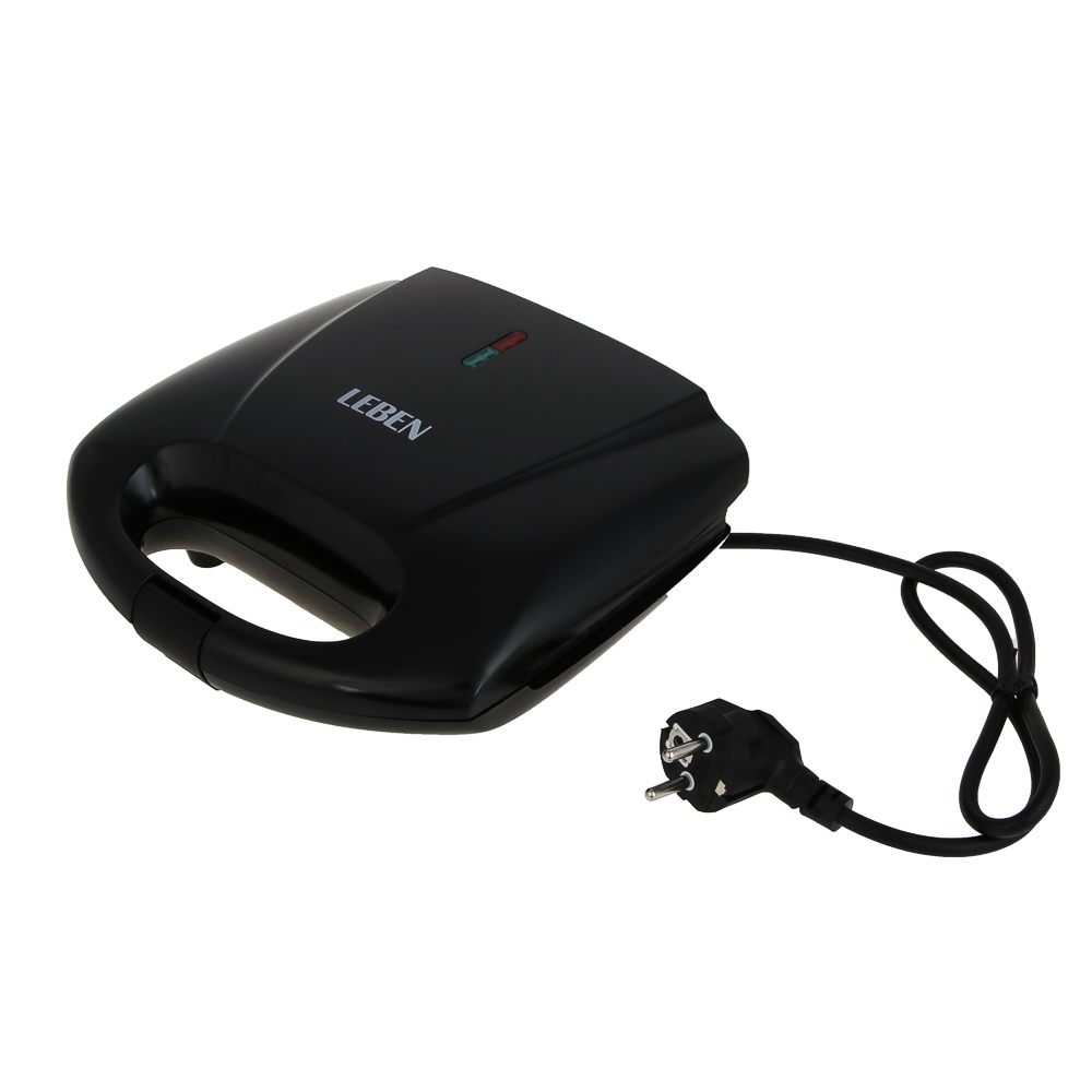 LEBEN Вафельница для бельгийских вафель, 1000 Вт, пластик, нерж. сталь, антипригарное покрытие, арт.№ 271-041