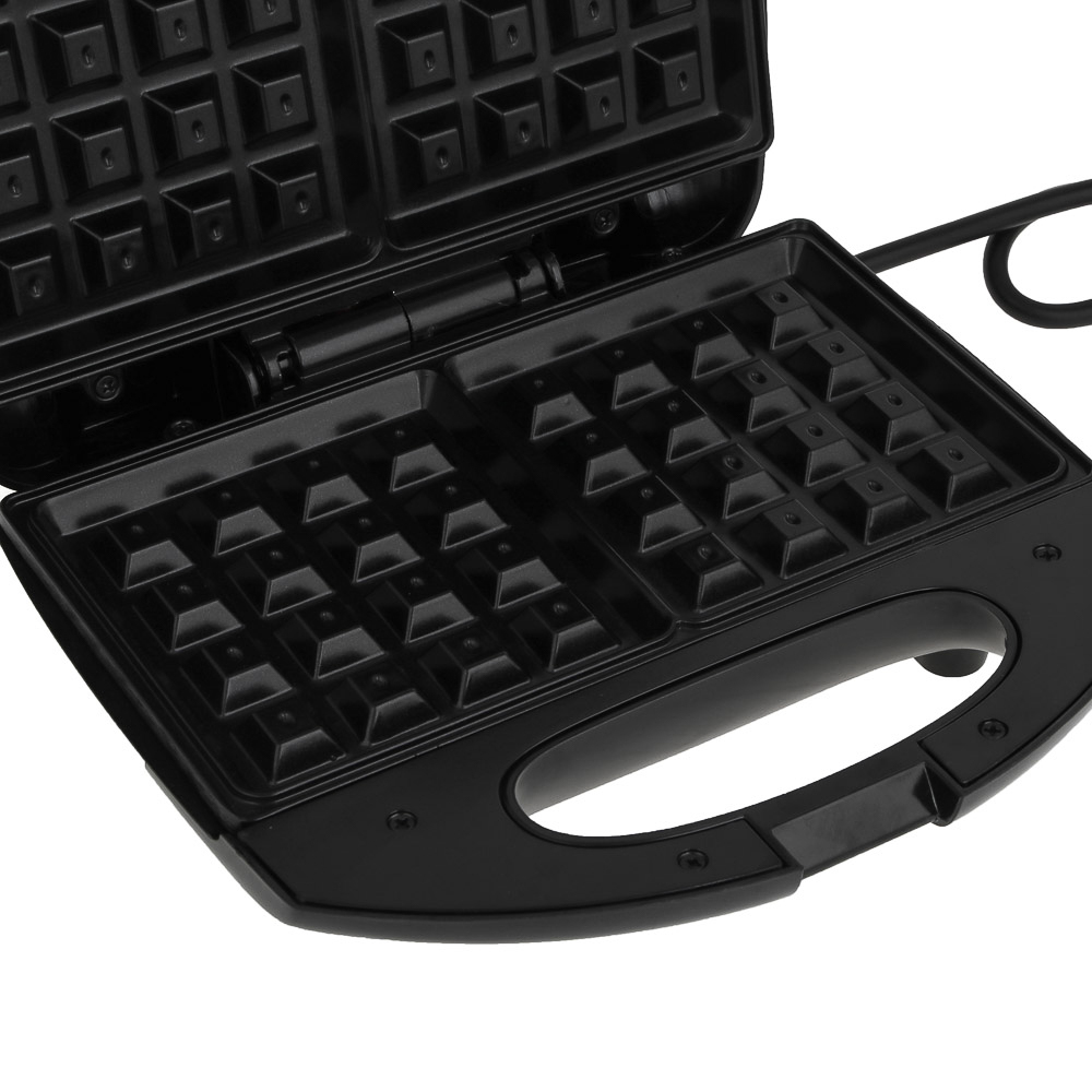 LEBEN Вафельница для бельгийских вафель, 1000 Вт, пластик, нерж. сталь, антипригарное покрытие, арт.№ 271-041