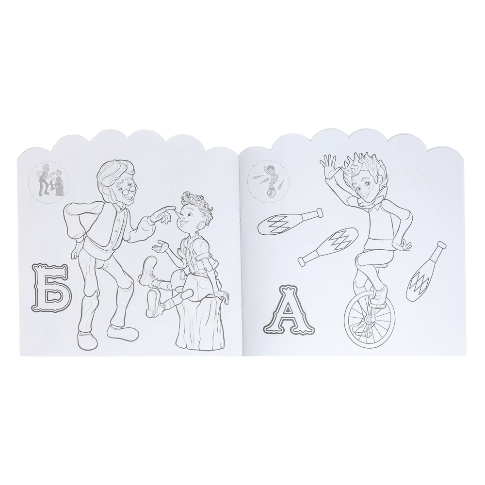 Раскраска с наклейками "Буратино", бумага, 22,5х22,5см, 16 стр., арт.№ 290-392