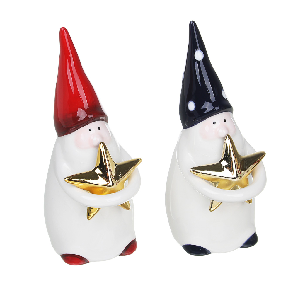 СНОУ БУМ Сувенир гном со звездой, доломит, 6,5х5х12см, 2 дизайна, арт.№ 396-676