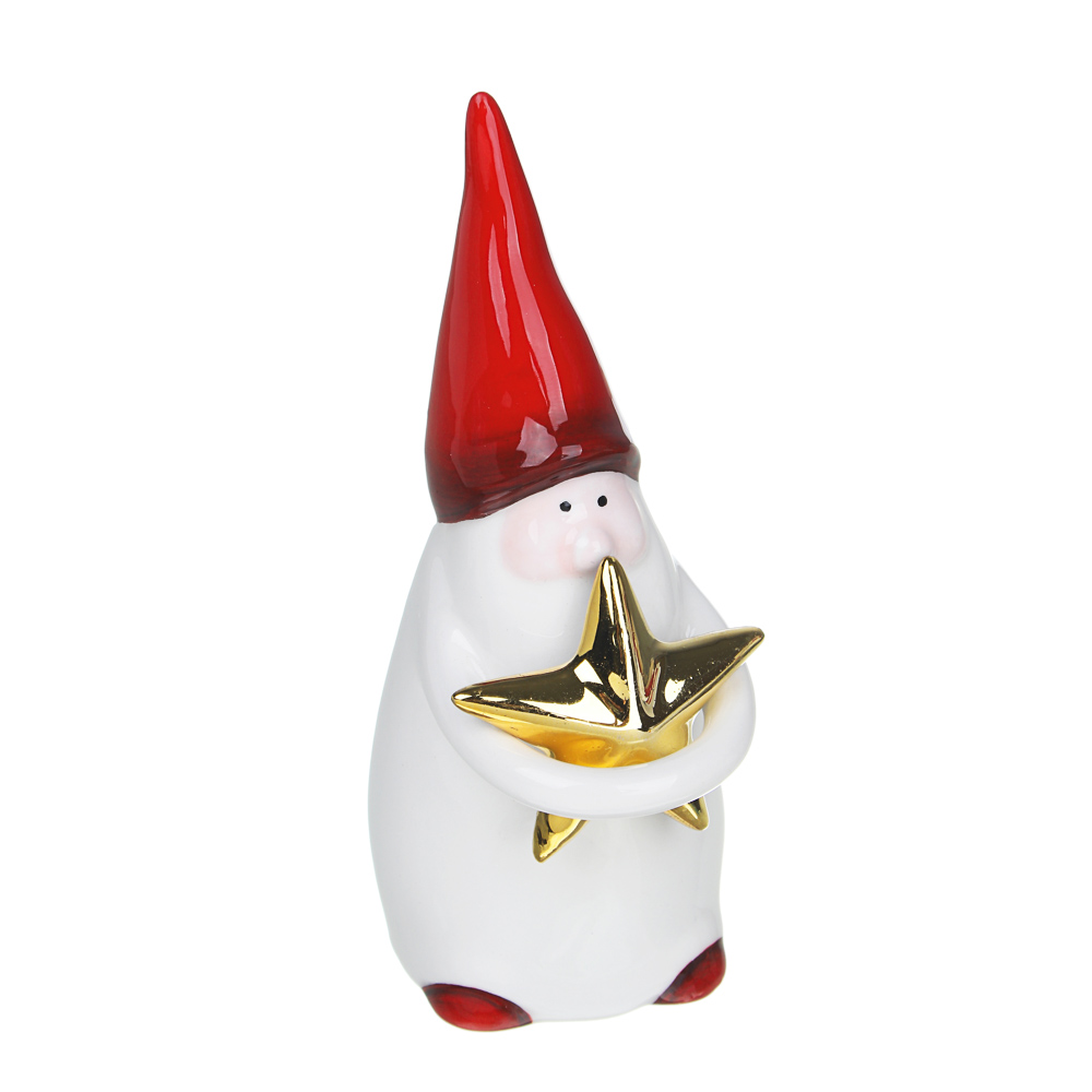 СНОУ БУМ Сувенир гном со звездой, доломит, 6,5х5х12см, 2 дизайна, арт.№ 396-676