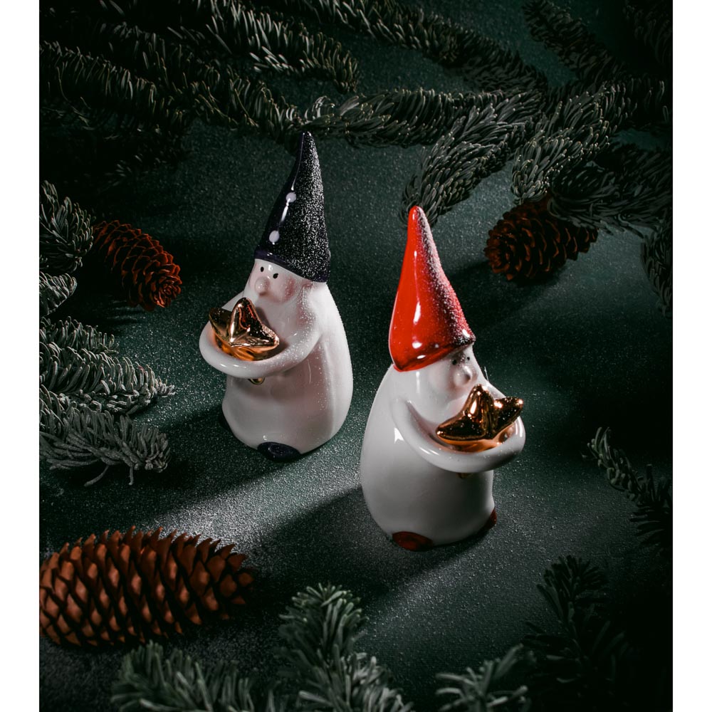 СНОУ БУМ Сувенир гном со звездой, доломит, 6,5х5х12см, 2 дизайна, арт.№ 396-676