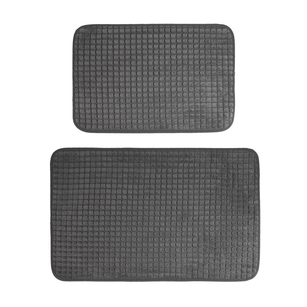 Набор ковриков для ванной  тм VETTA Corn, сетка кукурузная 250г/м², 60х40см+80х50см, серый, арт.№ 462-836