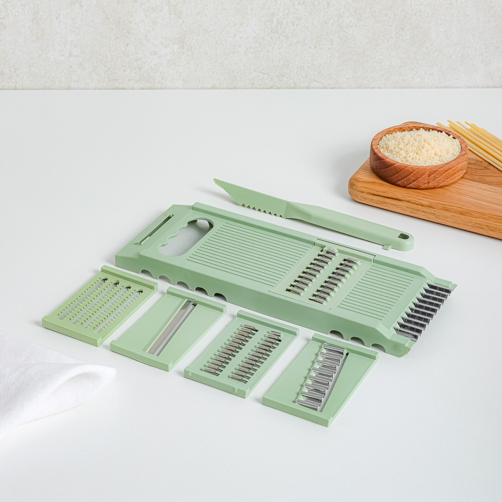 VETTA Терка многофункциональная со сменными лезвиями 25х8,5х2см, нерж.сталь, полипропилен, 7 пр, арт.№ 885-272