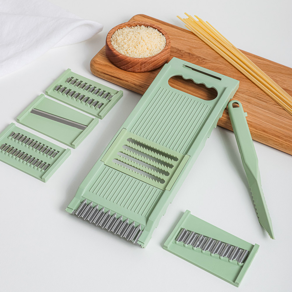 VETTA Терка многофункциональная со сменными лезвиями 25х8,5х2см, нерж.сталь, полипропилен, 7 пр, арт.№ 885-272