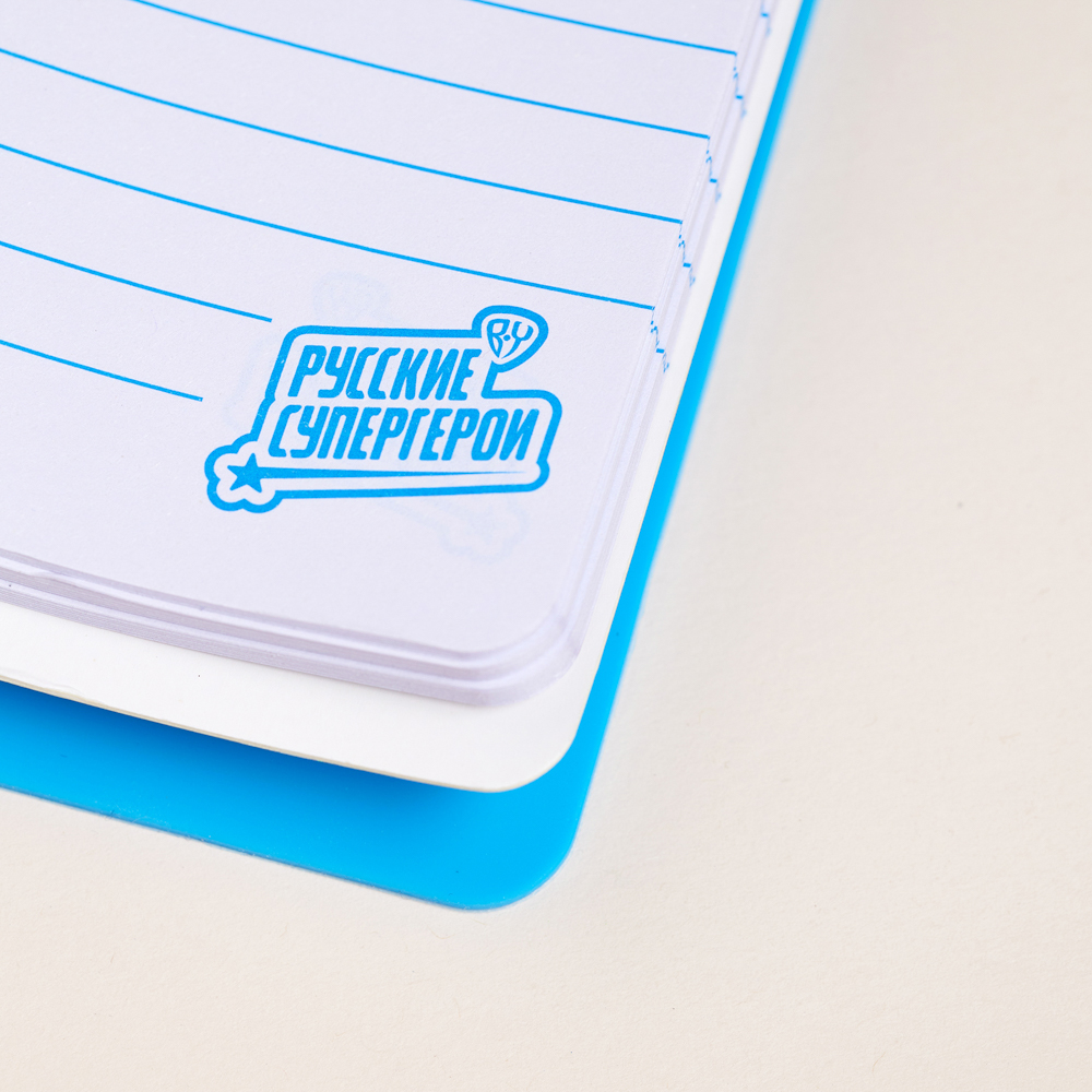 BY Русские Супергерои Блокнот на спирали, 80л., обложка силикон, 6 съемных фигурок, "Кавай", арт.№ 801-004