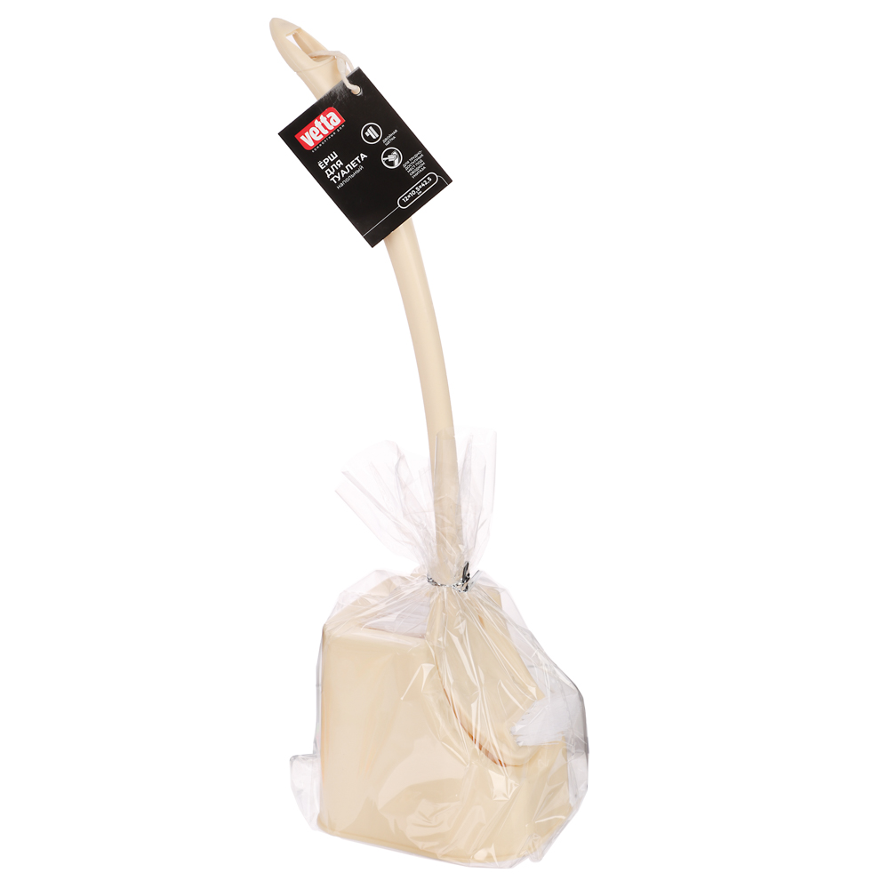 VETTA Ёрш для туалета с двойной щеткой для труднодоступных мест, пластик, 12х10,5х42,5см, арт.№ 463-081