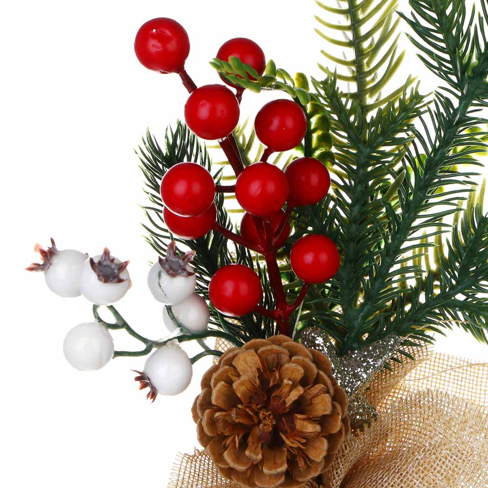 СНОУ БУМ Хвойный декор 29 см, пластик, пенопласт, металл, мешковина, дерево, арт.№ 021-010