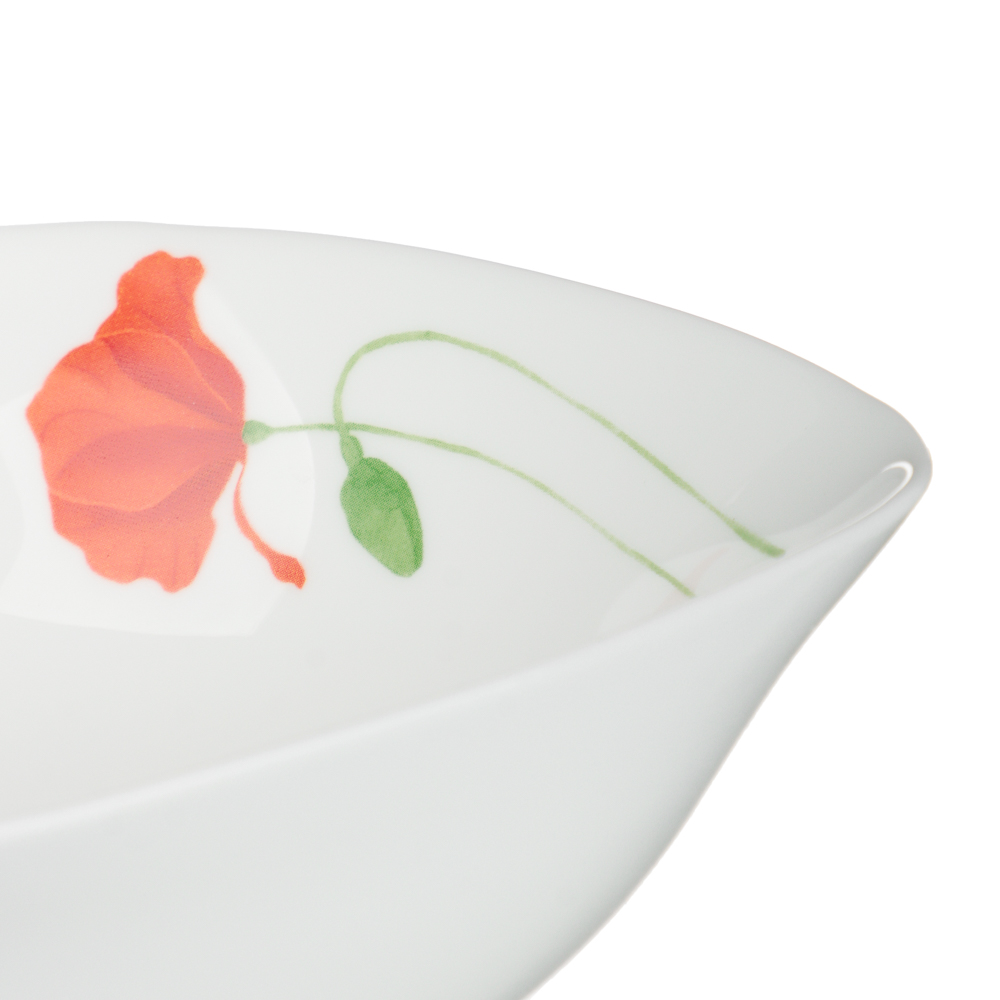 MILLIMI Маки Салатник, опаловое стекло, 480мл, 16.5х5.5см, квадратная форма, арт.№ 818-310