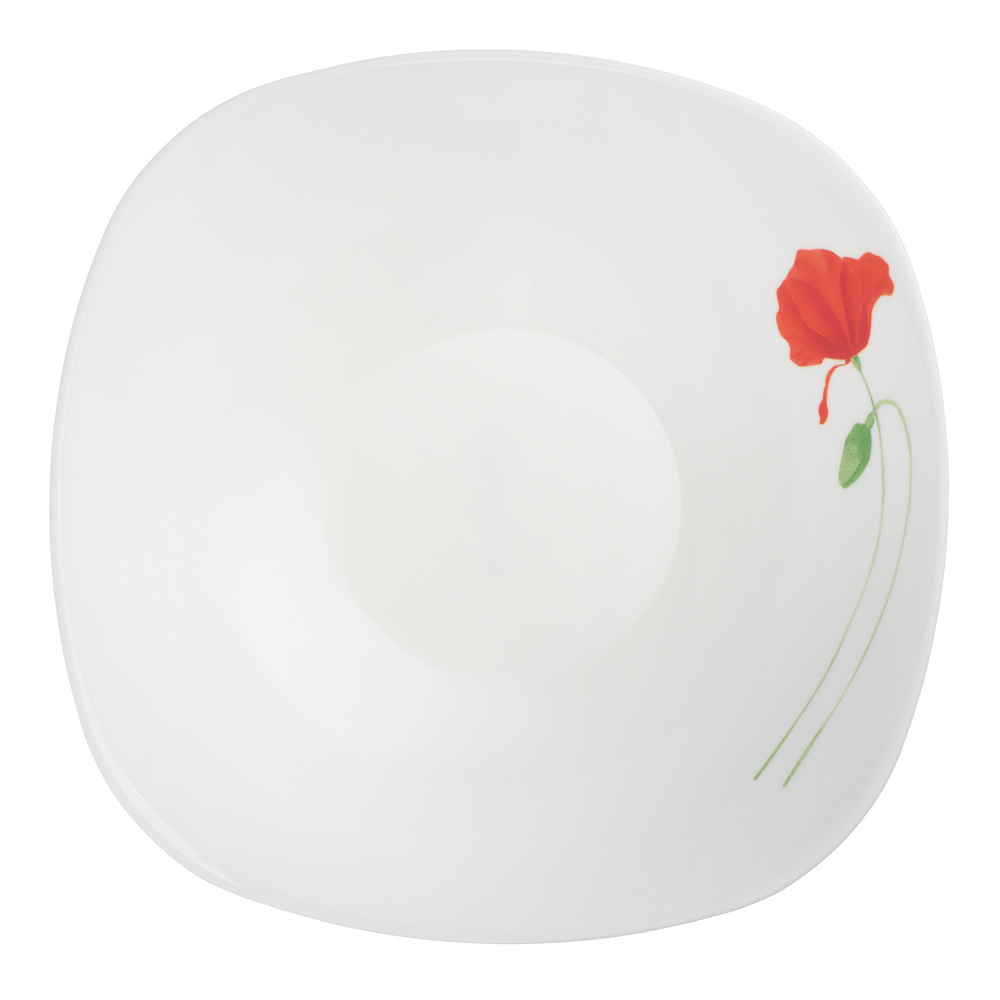 MILLIMI Маки Салатник, опаловое стекло, 770мл, 19х6см, квадратная форма, арт.№ 818-311