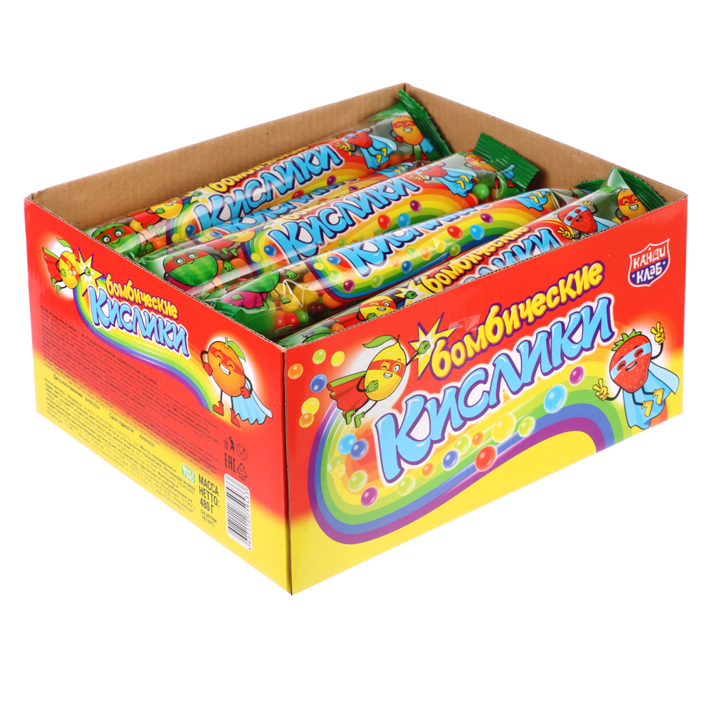 Драже сахарное с хрустящей начинкой "Бомбические кислики" 20гр, арт.№ 347-373