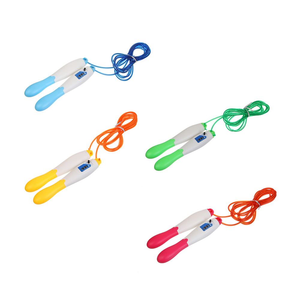 Скакалка со счетчиком тм BY SPORT, 3 м, d4мм, ПП, сталь, 4 цвета, арт.№ 190-037