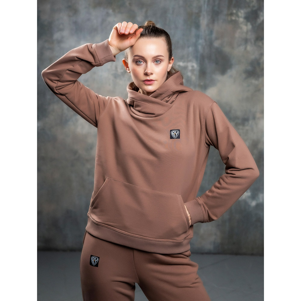 BY Толстовка женская, хлопок, размеры XS-XL, цвет какао, арт.№ 830-648