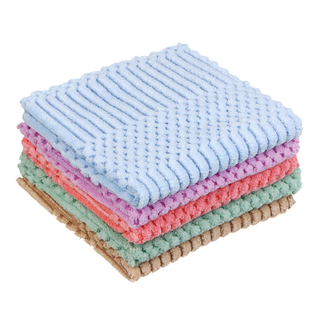 Салфетки универсальные тм VETTA, 5 шт, 30х30см, 215г/кв.м., полиэстер, микс дизайнов, арт.№ 448-370