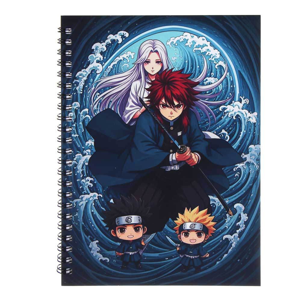 Записная книжка на спирали, 14,5x21см, 44 л., 4 дизайна, Аниме, арт.№ 574-078