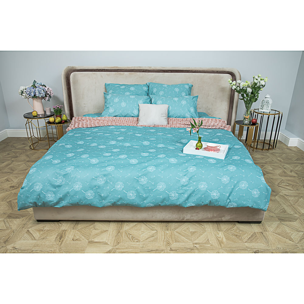 PROVANCE Мятный Латте Комплект постельного белья евро (4 пр.), поплин 110гр/м, 100% хлопок, 3 дизайн, арт.№ 488-056