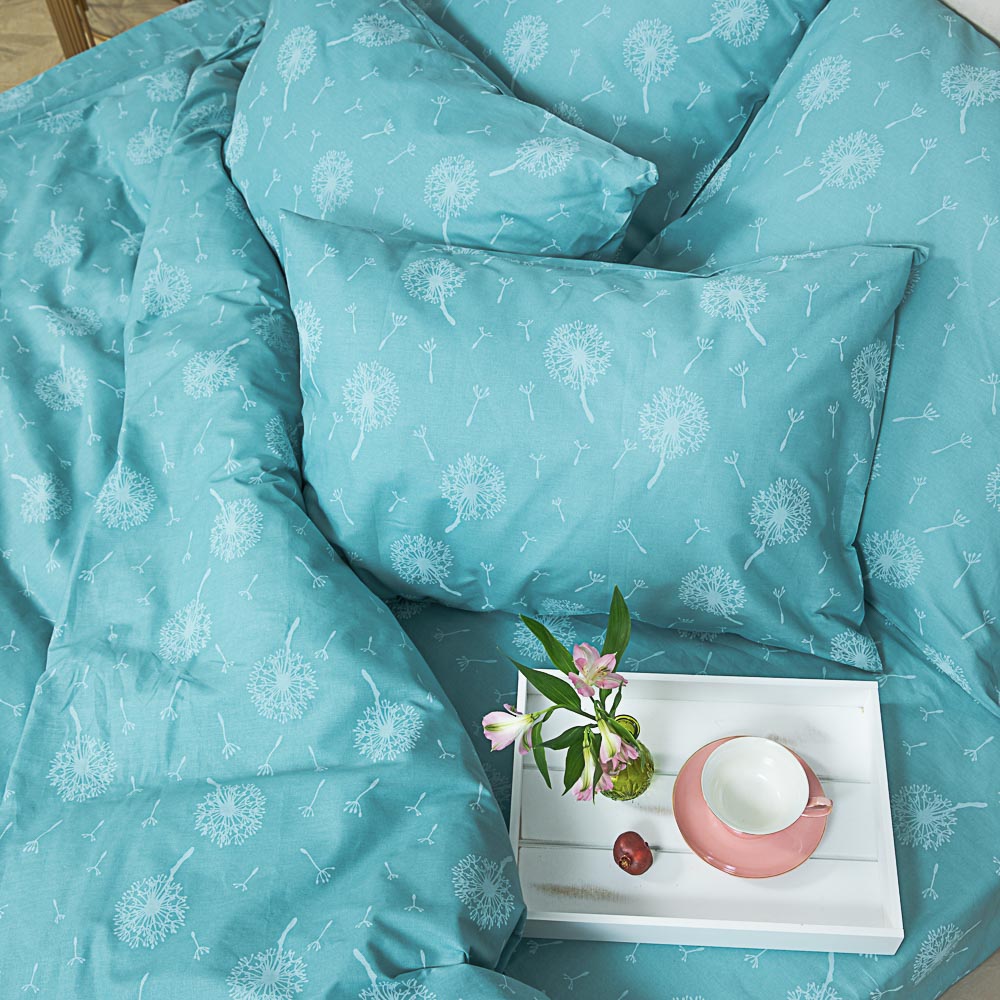 PROVANCE Мятный Латте Комплект постельного белья евро (4 пр.), поплин 110гр/м, 100% хлопок, 3 дизайн, арт.№ 488-056