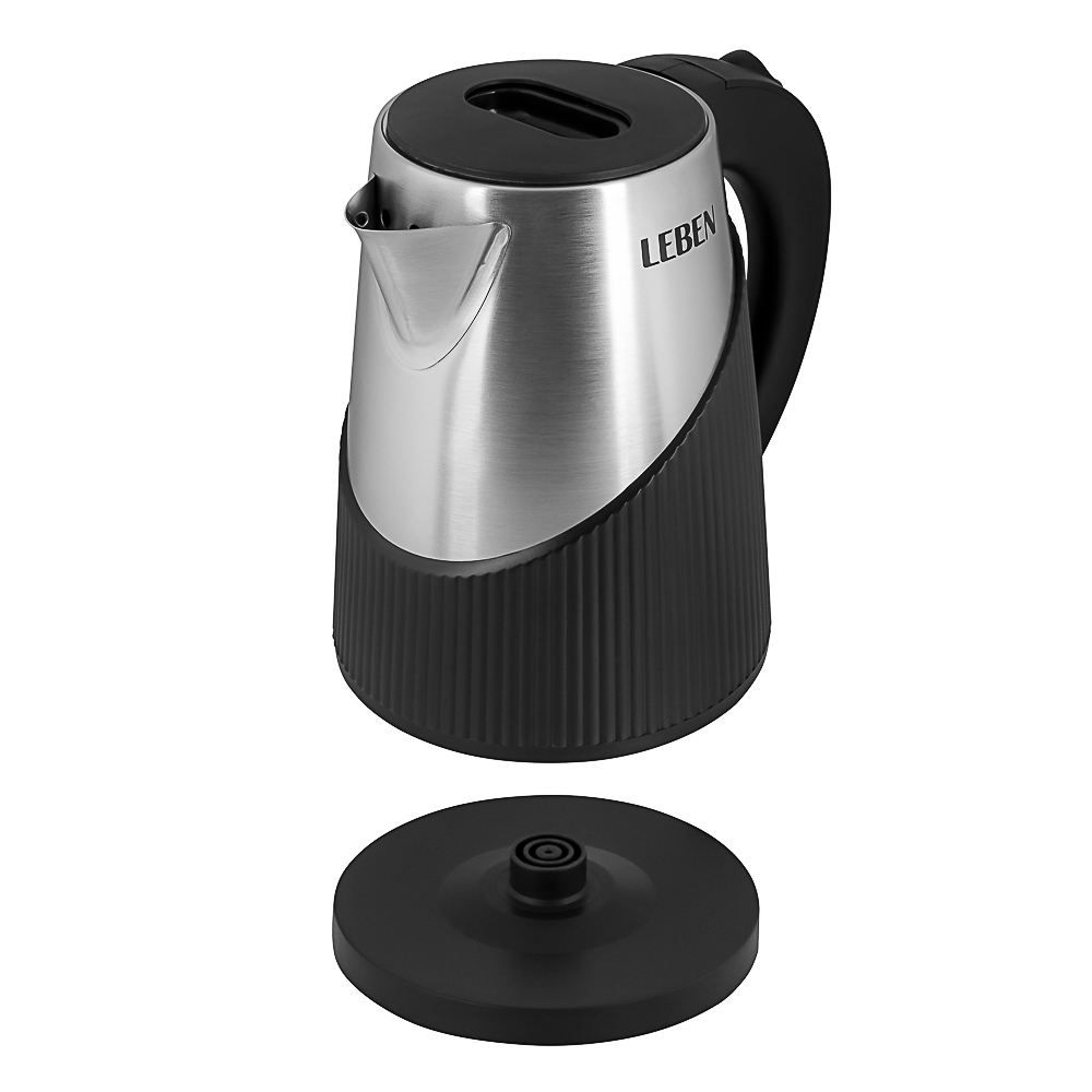 LEBEN Чайник электрический 1,8л нерж сталь+пластик, арт.№ 291-142