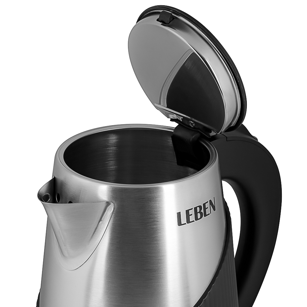 LEBEN Чайник электрический 1,8л нерж сталь+пластик, арт.№ 291-142