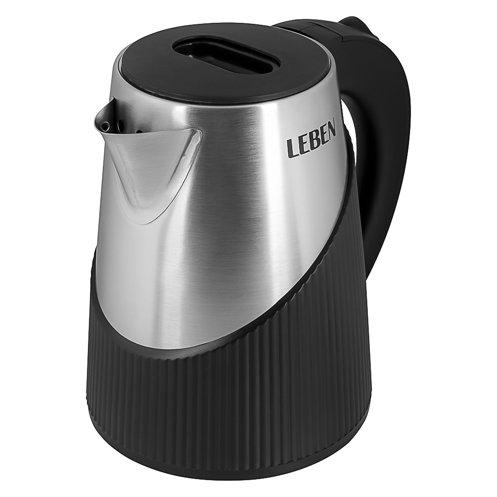 LEBEN Чайник электрический 1,8л нерж сталь+пластик, арт.№ 291-142