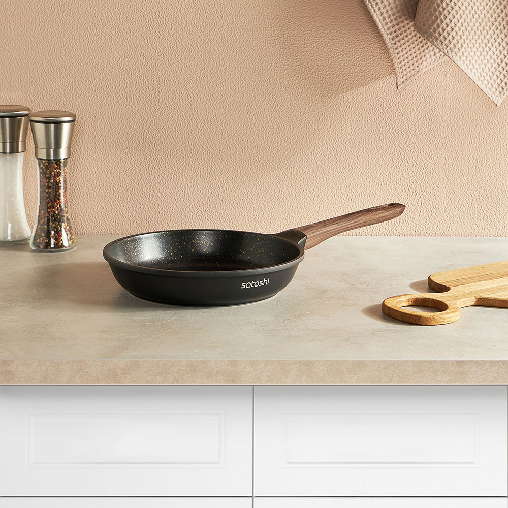 SATOSHI Карнуа Сковорода литая d24см, антипригарное покрытие Мрамор, индукция, арт.№ 846-560