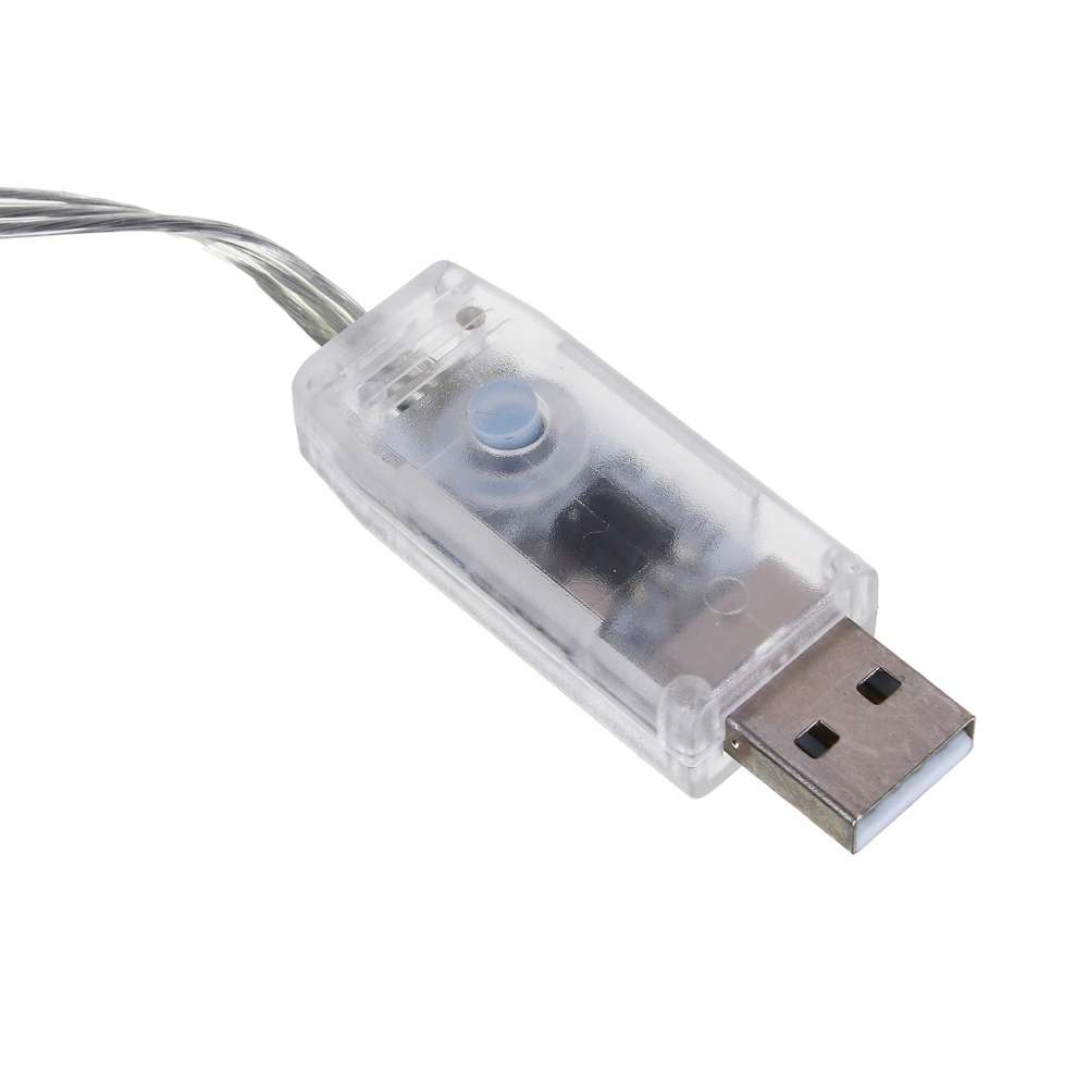 Гирлянда смарт занавес 3х3 м BY, 300 LED ламп, свечение RGB, многорежимный, USB 3.7В, арт.№ 384-119