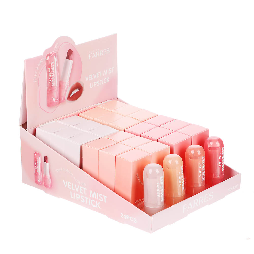 Помада вельветовая с эффектом тумана (с тестерами) тм Farres 3,6 г, арт.№ 330-669