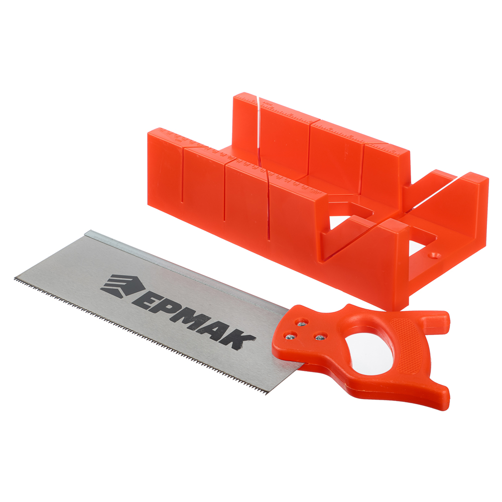 ЕРМАК Набор: стусло и ножовка 300мм, зубья высотой 4мм, шаг 4мм, арт.№ 255-002