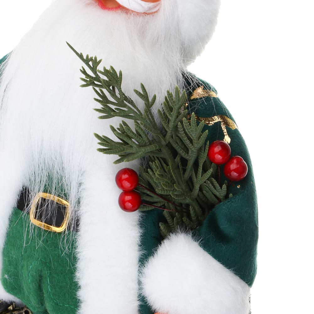 СНОУ БУМ Сувенир Санта 41 см, полиэстер, зеленый, арт.№ 140-149