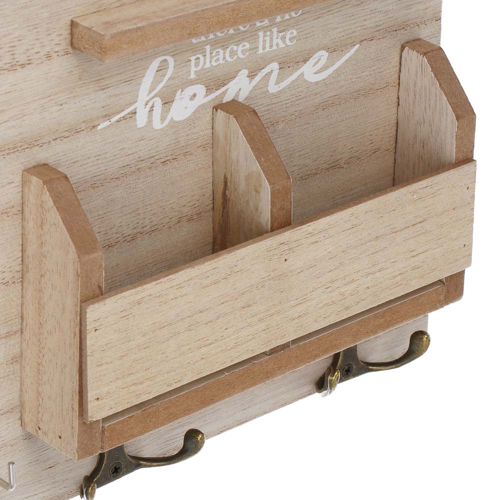 Ключница открытого типа, с полками, 8 крючков, 28x26см, МДФ, металл, арт.№ 510-237