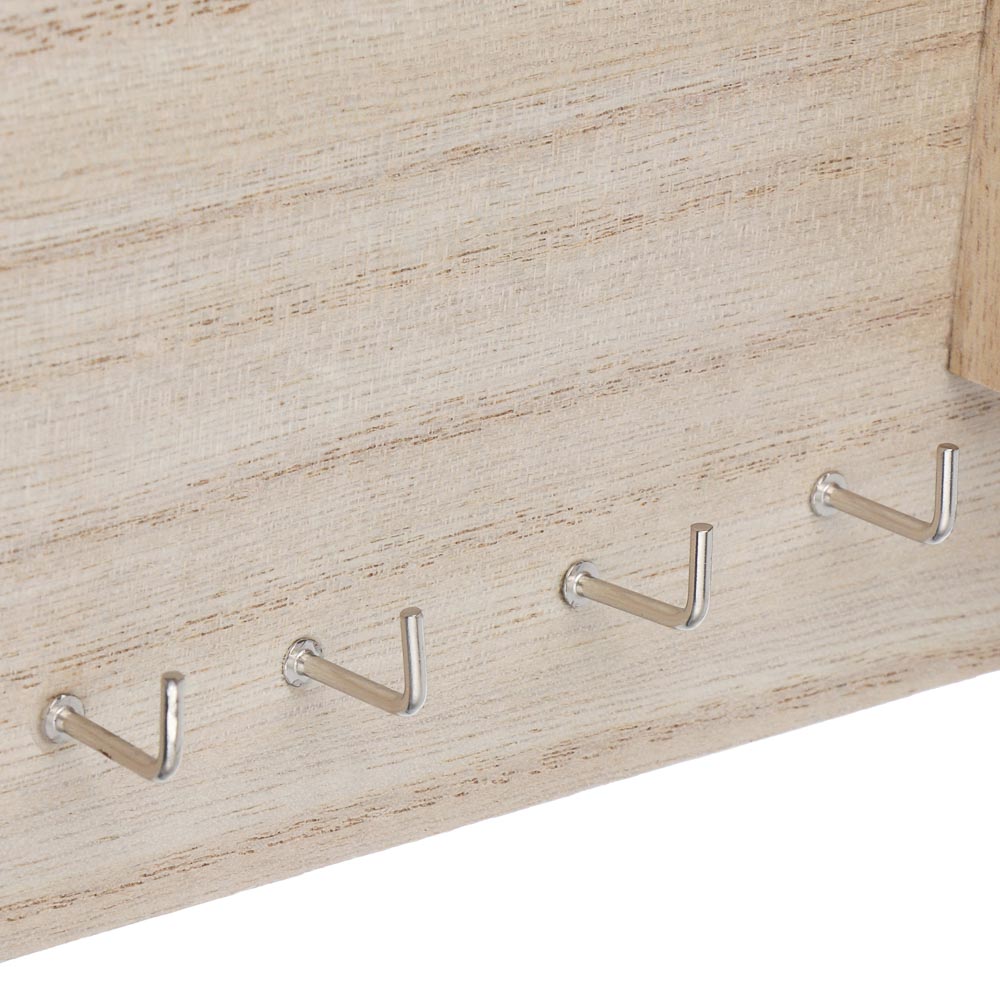 Ключница открытого типа, с полками, 8 крючков, 28x26см, МДФ, металл, арт.№ 510-237