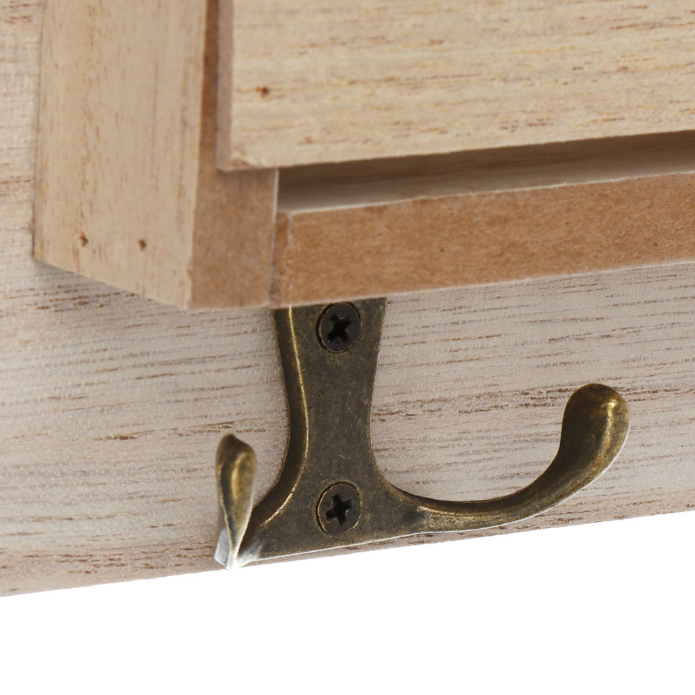 Ключница открытого типа, с полками, 8 крючков, 28x26см, МДФ, металл, арт.№ 510-237