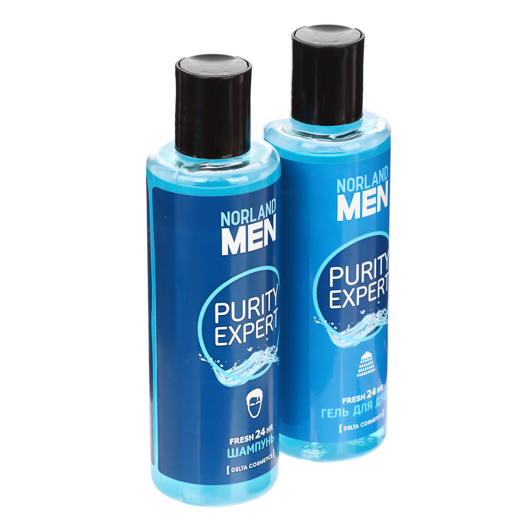 Подарочный набор мужской NORLAND MEN Purity expert:Гель для душа 200мл+шампунь 200мл, арт.№ 954-062