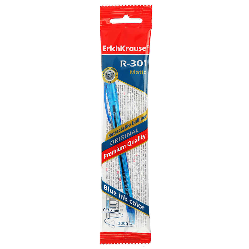 Erich Krause Авторучка шариковая синяя "R-301 Ориджинал Матик", 0,7мм, тонир.корпус, пластик, 46768, арт.№ 626-018
