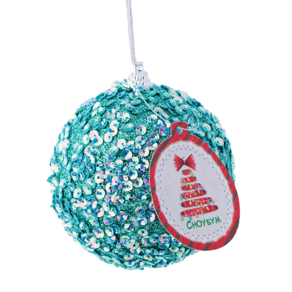 СНОУ БУМ Подвеска украшение фигурное с декором, 8см, пластик, голубой, 6 дизайнов, арт.№ 397-301